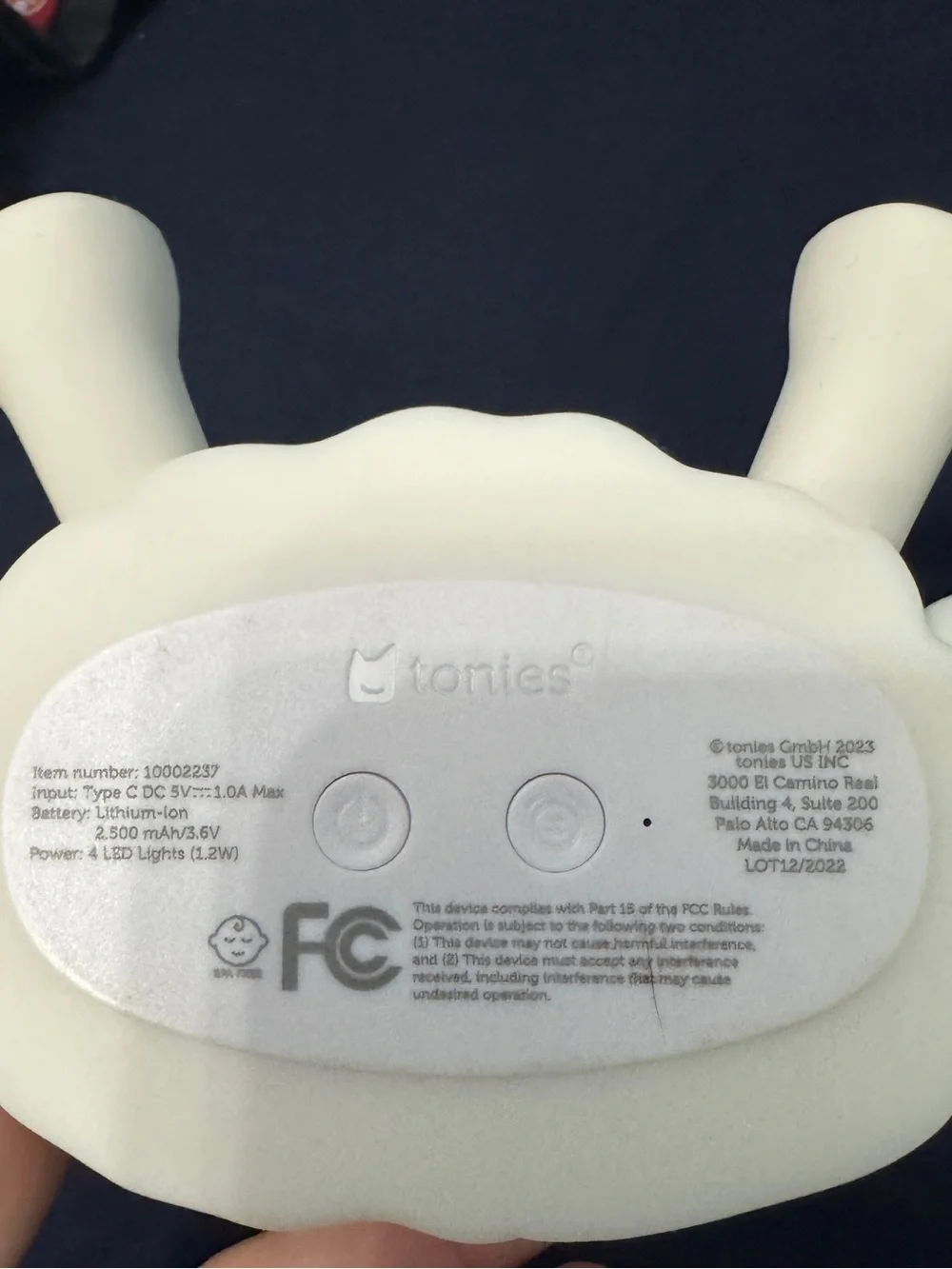 Tonies Sleepy Sheep Night Light Rechargeable USB-C Soft Nursery Lamp